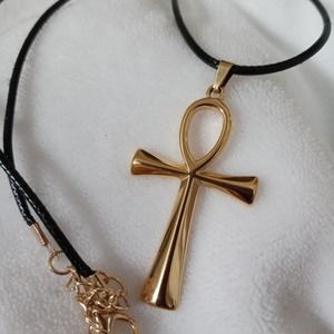 Egyptian ankh gold tone cross